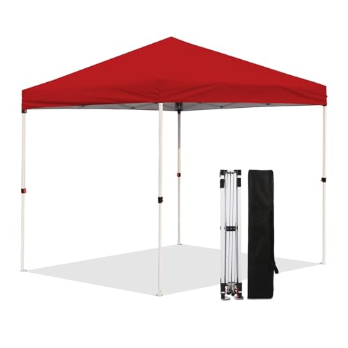 Northroad 8X8 FT Pop Up Canopy, Outdoor Instant Canopy Tent w/Carrying Bag, Portable Gazebo Shelter for Wedding Party,Commercial Event,Patio,Garden,Beach -Red - color: Red, size: 8x8