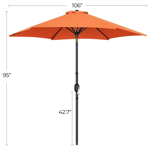 Yaheetech 2 Pack 9FT Outdoor Patio Umbrella Outdoor Table Umbrella w/Push Button Tilt & Crank, Yard Sun Shade UV Protection Waterproof for Pool, Market, Terrace, Beach, Outdoor Restaurant, Orange - color: Orange, size: 9FT