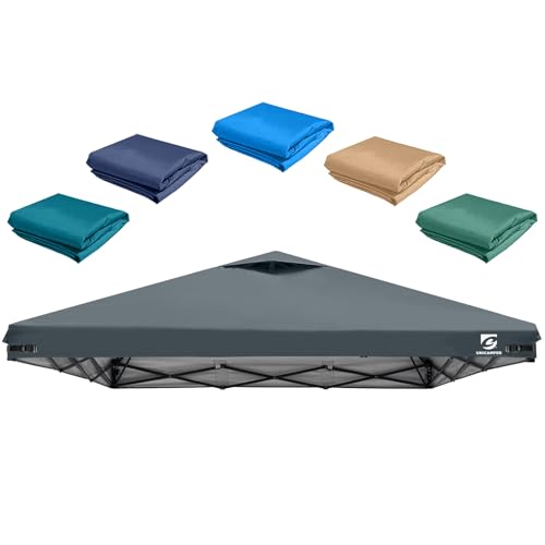 10x10 Pop Up Canopy Replacement Top Cover with Air Vent for Straight Leg Canopy Tent, Waterproof for Outdoor Garden Patio Camping Sun Shade (Dark Gray) - color: Dark Gray