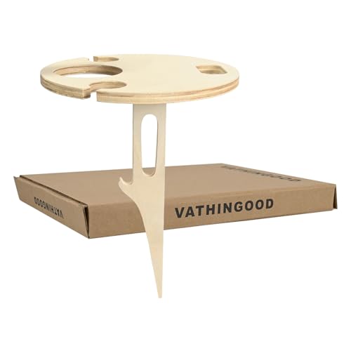 Portable Folding Wine Table Holder for Outdoor Picnic, Beach, Camping & Garden - Sturdy Compact Wine Glass Stand for Travel, Lawn, Parties