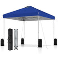 SANWAY 10x10 Pop Up Canopy Tent, One Push Setup, Heavy Duty Portable for Beach Camping Parties with Vents - Blue - color: Blue
