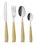 ANNOVA Silverware Set Stainless Steel Colorful Handle Tableware Kitchen Flatware Set Utensils, Includes Dinner Knives, Forks, Spoons, Salad Forks & Dessert Spoons (Yellow, 16 Pieces) - color: Yellow 16Pieces