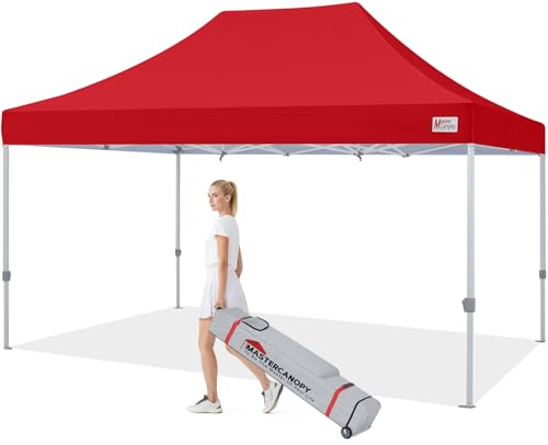 MASTERCANOPY Pop Up Canopy Tent Commercial Grade 10x15 Instant Shelter (Red) - color: Red, size: 10x15