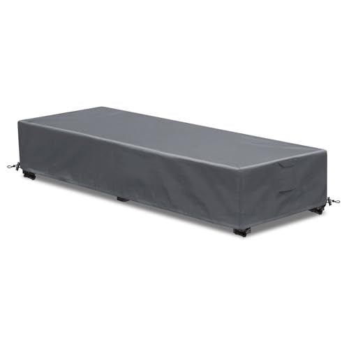 Waterproof Patio Lounge Chair Cover 1 Pack Outdoor Chaise Lounge Covers 600D Weather Resistant Material, UV Protection, Windproof Design Outside Furniture Covers 80" x 28" x 14" H,Grey - color: Grey, size: 1 Pack (80"L x 28"W x 14"H)