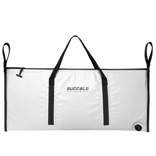 Buffalo Gear Insulated Fish Cooler Bag Portable Fish Kill Bag Keep Ice-cold More Than 48 Hours - color: White, size: 40x18in