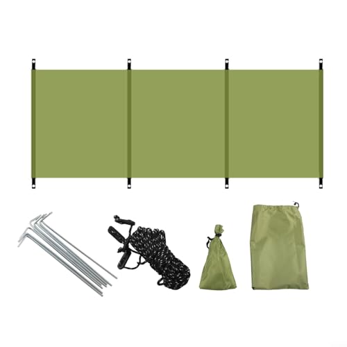 Windshield Privacy Screen For Outdoor Activities, Lightweight For Camping Windscreen With Storage Bag(green（no pole）)
