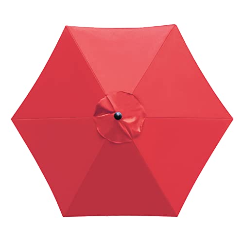 Sunnyglade 7.5ft Patio Umbrella Replacement Canopy Market Umbrella Top Outdoor Umbrella Canopy with 6 Ribs - color: Red