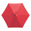 Sunnyglade 7.5ft Patio Umbrella Replacement Canopy Market Umbrella Top Outdoor Umbrella Canopy with 6 Ribs - color: Red