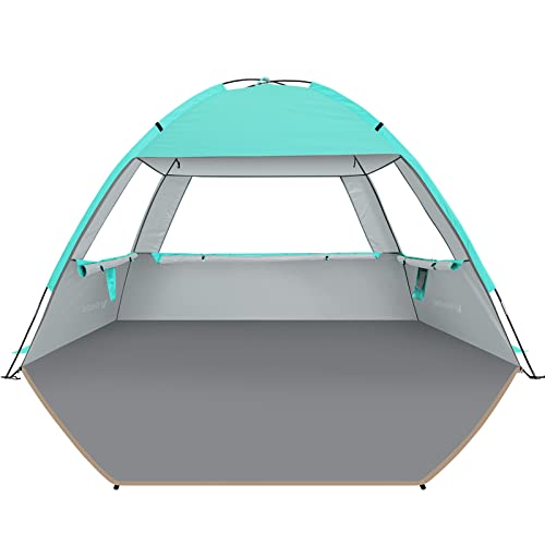 Venustas Beach Tent Sun Shelter for 3/4/6/8 Person, UPF 50+ UV Protection Beach Canopy, Lightweight and Easy Setup Cabana, Portable Shade Tent - color: Crystal Mint, size: 8 Person