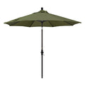 California Umbrella 9' Round Aluminum Patio Umbrella, Crank Lift, Collar Tilt, Bronze Pole, Terrace Fern Olefin - color: Fern