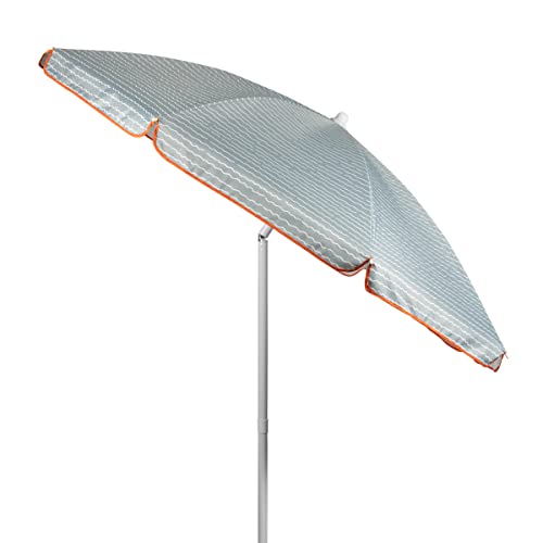 PICNIC TIME 5.5 Ft Portable Beach Umbrella, Lightweight UV Protection Sunshade with Tilt Pole & Carry Bag, Outdoor Canopy Umbrella for Beach, Sand, Pool, Patio, Camping, Travel, or Backyard Shade, (Wave Break Gray Pattern) - color: Wave Break Gray Pattern