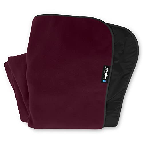 Mambe Extreme Weather Outdoor Blanket - Burgundy, Large - 100% Waterproof and Windproof, Soft Warm Polarfleece with Durable Nylon Shell, Use at Sporting Events, Camping, Picnics, Emergency. - color: Burgundy