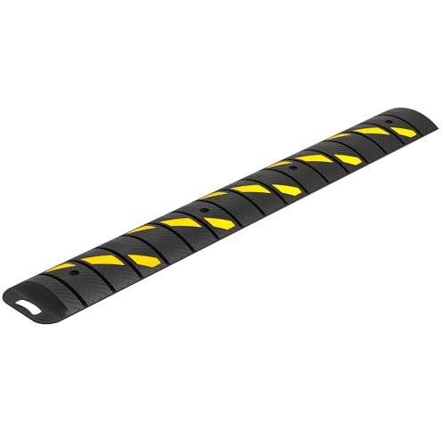 OrangeStar 6Ft Portable Rubber Speed Bump, Heavy Duty Speed Hump w/Reflective Yellow Strips for Asphalt Concrete Driveway Gravel(No Screws) - size: Portable Ramp-1 Pack