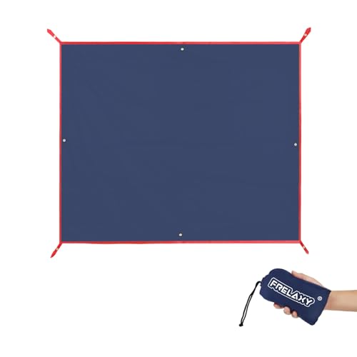 Frelaxy Tent Footprint, Waterproof Camping Tarp, Durable Tent Floor to Elevate Your Camping, Hiking, Backpacking, Hammock, Beach Experience - color: Dark Blue, size: 3 Person—80'' x 80''