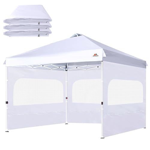 SCOCANOPY Sidewall for 12x12 Canopy Frame with Mesh Window and Zipper, 3 Pieces Sunwalls Only, (White) - color: White, size: 12X12
