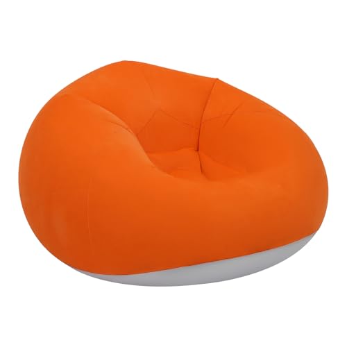 6 PCS Inflatable Bean Bag Chairs, Portable Blow up Lazy Sofa with Air Pump, Folding Inflatable Bean Bag Loungers Couch for Camping Movie Night Outdoor Lounging, Orange