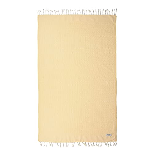 Beach Towel | Cotton Beach Towels, Easy to Carry, Sand Free, Highly Absorbent, Quick Dry, Turkish Towels for Travel Camping Bath Sauna Beach Gym Pool Yoga SPA by Lahammam, Akasya, Yellow - color: Yellow, size: Akasya