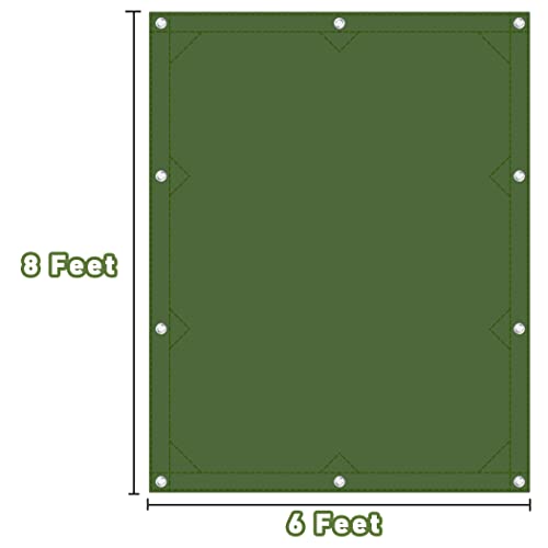 CARTMAN Finished Size 6x8 Feet Canvas Tarp with Rustproof Grommets, Heavy Duty Multipurpose Tarpaulin Cover for Canopy Tent, Roof, Camping, Woodpile - color: Olive Green, size: 6'x8'