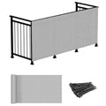 Windscreen4less 3'x12' Deck Balcony Privacy Screen Fence Apartment Balcony Mesh Screen with Zip Ties Chain Link Fence Cover UV Protection for Outdoor Patio Backyard Pool Porch Railing, Grey