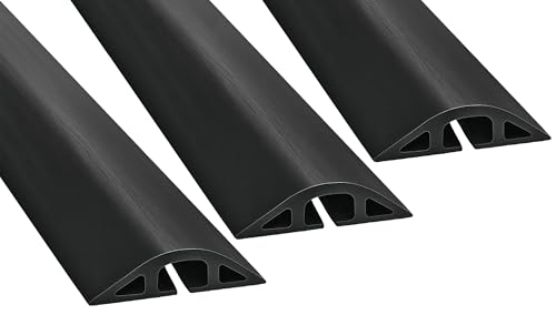 Electriduct D-2 Rubber Duct Cord Cover - Pack of 3X 30 Inch (2.5 Feet) Pieces = 7.5 Feet Black Floor Cable Protector