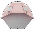 Oileus X-Large 4 Person Beach Tent Sun Shelter - Portable Sun Shade Instant Tent for Beach with Carrying Bag, Stakes, 6 Sand Pockets, Anti UV for Fishing Hiking Camping, Waterproof Windproof, Pink - color: Pink
