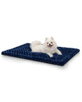 Washable Dog Bed Mat Dog Crate Pad Soft Fluffy Pet Kennel Beds Dog Sleeping Mattress for Large Jumbo Medium Small Dogs, 29 x 18 Inch, Blue - color: Blue, size: 29.00" x 18.00" x 1.50"