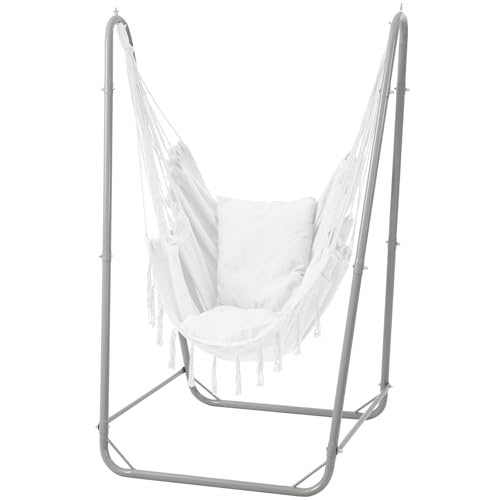 Hammock Stand for Multiple Hammock, Heavy-Duty Steel Hanging Chair Stand for Indoor & Outdoor, Solid Support & Stable Base, 220 lbs Capacity, Easy Assembly, U-Shaped Stand Only - Gray - color: Grey, size: Stand Only