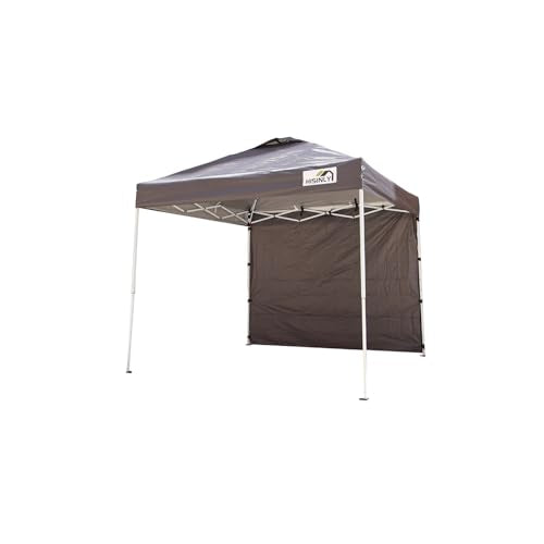 8x8ft Pop Up Canopy Tent with Removable Sidewall, Instant Shade Canopy with Vented Roof for Patio Outdoor Camping with Wheel-Bag, 4 Sand Bags, 8 Stakes, Grey - color: Gray