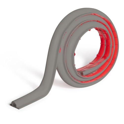 Rubber Bond TV Cord Hider Cable Protector - Strong Self Adhesive Wall Cord Cover Cable Hider - Low Profile Cable Management Wall Cord Concealer Cable Raceway - color: Grey, size: 4 Feet, style: 1 Cord