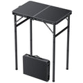 JiGiU Folding Camping Table Portable Pinic Table 3 Level Height Adjustable Aluminum Frame Small Foldable Camp Table Light Weight with Carry Handle for Outdoor Indoor Hiking Camp BBQ Beach