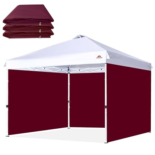 SCOCANOPY SideWall for 8'x8' Pop Up Canopy Frame, 3 Pack SunWall Only,(Burgundy) - color: Burgundy