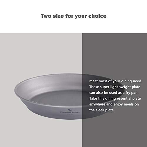 Boundless Voyage Ultralight Titanium Bowl Pan Plate Dish with Carry Bag Outdoor Camping Portable Tableware Cookware (Ti15166B (Plate-S)) - color: Ti15166B (Plate-S)