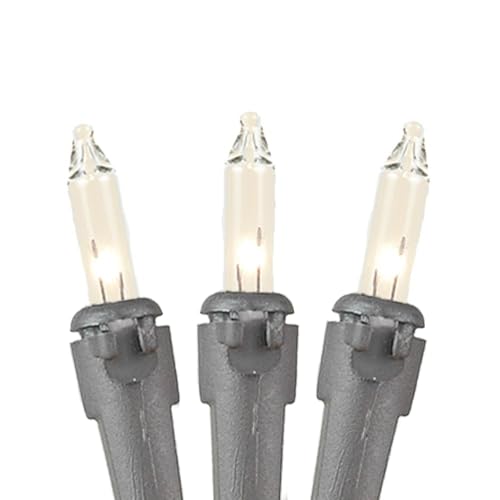 Novelty Lights 34 Feet 100 Bulbs Traditional Incandescent Mini Lights, Clear on Brown Wire with 4" Spacing, Commercial Grade and UL Listed for Indoor/Outdoor Use, End-to-End Connectable - color: Brown Wire