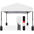 Best Choice Products 10x10ft Pop Up Canopy Tent, Outdoor Shade, 1 Person 1 Minute Set Up, Carry Case, 4 Weight Bags - White - color: White, size: 10x10ft