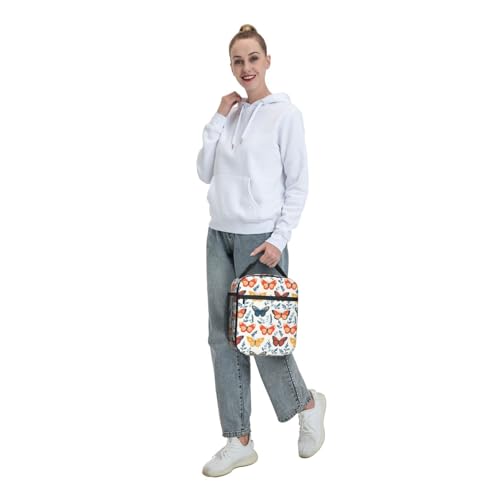 Butterfly Lunch Box for Women Kids Girls Men Insulated Lunch Bag Lunchbox Adults Lunch Tote Bags Reusable Cooler for Work Office School Picnic Travel - color: Butterfly01