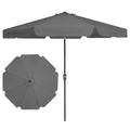 JEAREY 9 FT Patio Umbrella Outdoor, Table Umbrellas Market Umbrella w/Push Button Tilt/Crank, 8 Sturdy Ribs(Gray) - color: Gray