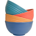 Unbreakable Wheat Straw Cereal Bowls Set of 4, 24 OZ Microwave and Dishwasher Safe Lightweight Soup and Salad Bowl Sets, Reusable Dessert Bowls for Rice, Pasta, Snack, Fruit, BPA Free (4 Colors) - color: 4 Colors