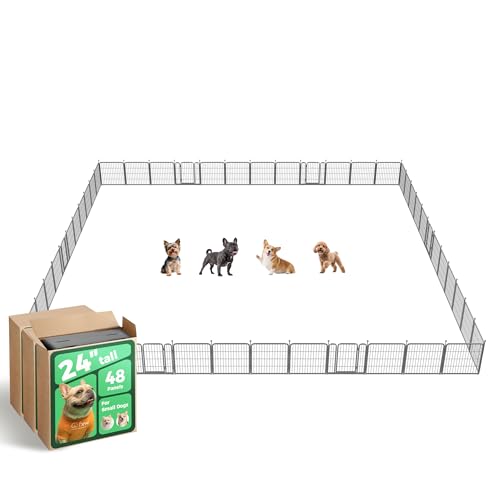 FXW Aster Dog Playpen Designed for Yard, 24inch 48 Panels - size: 24"H & 48 Panels
