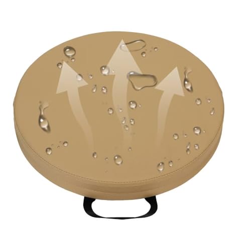 Round Floor Cushions, 2 inchs Thick Round Floor Pillow with Handle, Outdoor Waterproof Leather Seat Cushion, Flexible Seating for Classroom Elementary, Daycare, Preschool, Playroom, 35CM, Khaki - color: Khaki, size: 13.78inchs