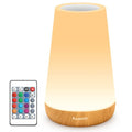 Auxmir Rechargeable LED Night Light, Touch & Remote Control Bedside Lamp with 13 Colors, 5 Brightness Levels, Portable Table Lamp for Kids Baby Nursery, Bedroom, Bathroom, Camping, Light Brown-2 Pack - color: Light Brown-2 Pack