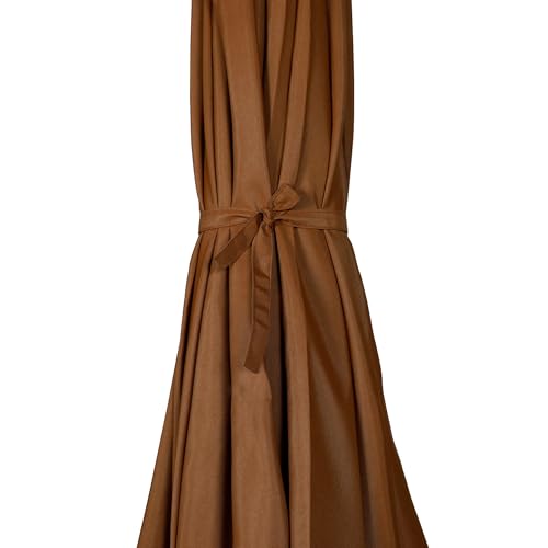Blissun 9' Outdoor Patio Umbrella, Outdoor Table Umbrella, Yard Umbrella, Market Umbrella with 8 Sturdy Ribs, Push Button Tilt and Crank - color: Brown
