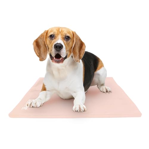 The Green Pet Shop Dog Cooling Mat Cover - Small, Nude/Pink - Protect Your Cool Pet Pad from Dirt & Damage - Machine Washable - color: Nude/Pink, size: S