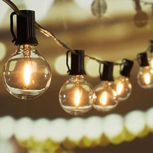 Outdoor String Lights 20FT - LED Waterproof Patio Lights G40 Globe Bulbs Shatterproof, Connectable Hanging Outdoor Lights for Outside Indoor Garden Backyard Deck Porch Party Decor - color: G40-Globe Bulb, size: 20FT Plug-in Version