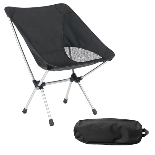 Wind Tour Portable Camping Chair Lightweight Foldable Outdoor Chair for Hiking Camp Backpacking Lawn Beach Fishing Picnic with Carry Bag (Silver - Ultra Light) - color: Silver - Ultra Light