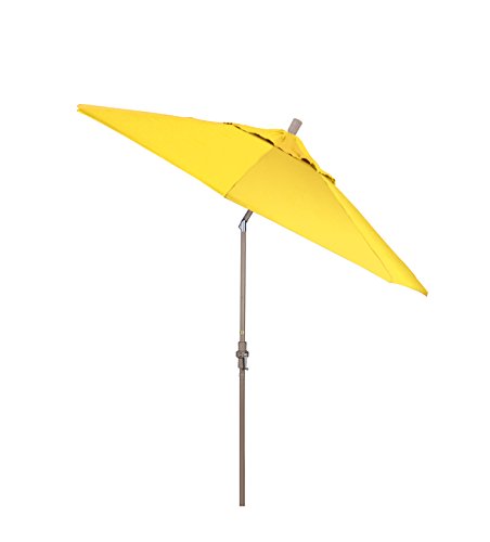 California Umbrella 9' Round Aluminum Patio Umbrella, Crank Lift, Collar Tilt, Bronze Pole, Lemon Olefin - color: Lemon