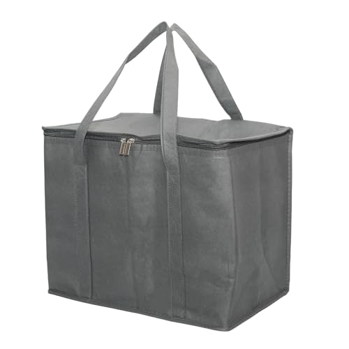 Lilaly Styrofoam Cooler Food Delivery Bag, Insulated Grocery Bags Insulated Cooler Bag for Hot or Cold Food Delivery, Groceries, Travel, Shopping(Grey) - color: grey