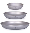 iBasingo 3 Pieces Titanium Plates Set Camping Metal Durable Cooking Pan Dishes Plates Saucer Ultra-light for Outdoor Camping Tableware Cookware Mess Kit with Carry Mesh Bag Ti1104T - color: 3PCS SET-Ti1104T
