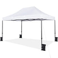 Yaheetech Heavy Duty Pop Up Canopy Tent, 10x15 Commercial Instant Shelter Tent, Outdoor Adjustable Canopy with Wheeled Bag, 4 Sandbags & 8 Stakes, White - color: White, size: 10x15