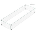 41.5 x 13.5 x 6 Inch Glass Wind Guard for Propane Gas Fire Pit Table, Rectangular Thick Tempered Glass Shield, Firepit Glass Barrier with Aluminum Corner Bracket & Rubber Feet - size: 41.5" x 13.5" x 6"