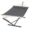SUNCREAT 2 Person Hammock with Stand, Heavy Duty Portable Hammocks, 475 lbs Capacity, Dark Grey - color: Dark Grey, size: 12 ft Stand